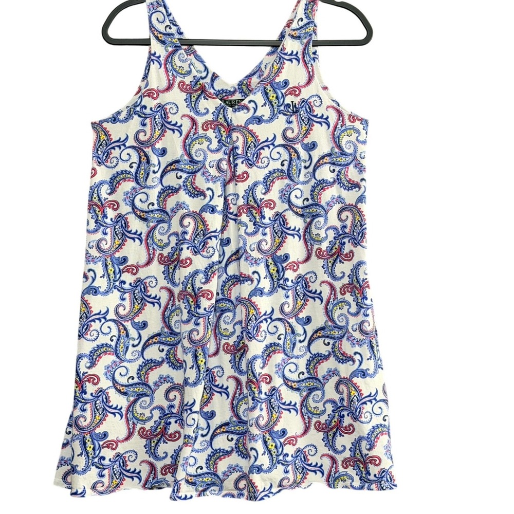 Lauren Ralph Lauren Womens S Paisley‎ Cotton Night Dress Summer Boho Cover Up